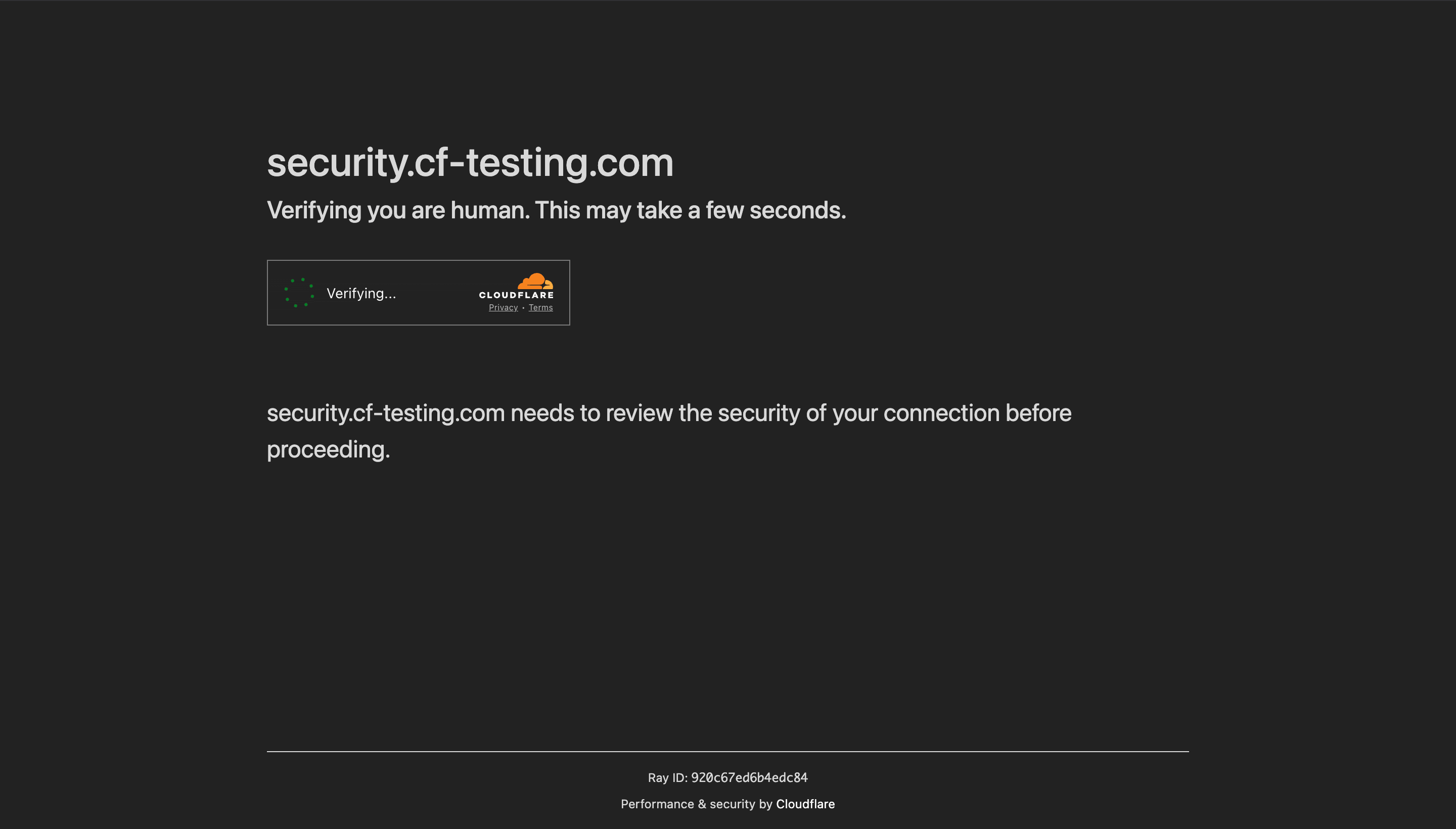 Demo: Cloudflare-branded Managed Challenge page