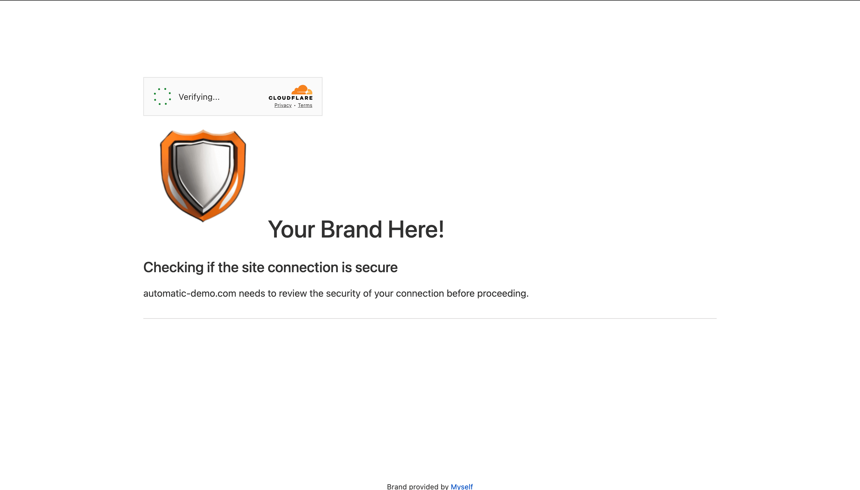 Demo: Custom-branded Managed Challenge page